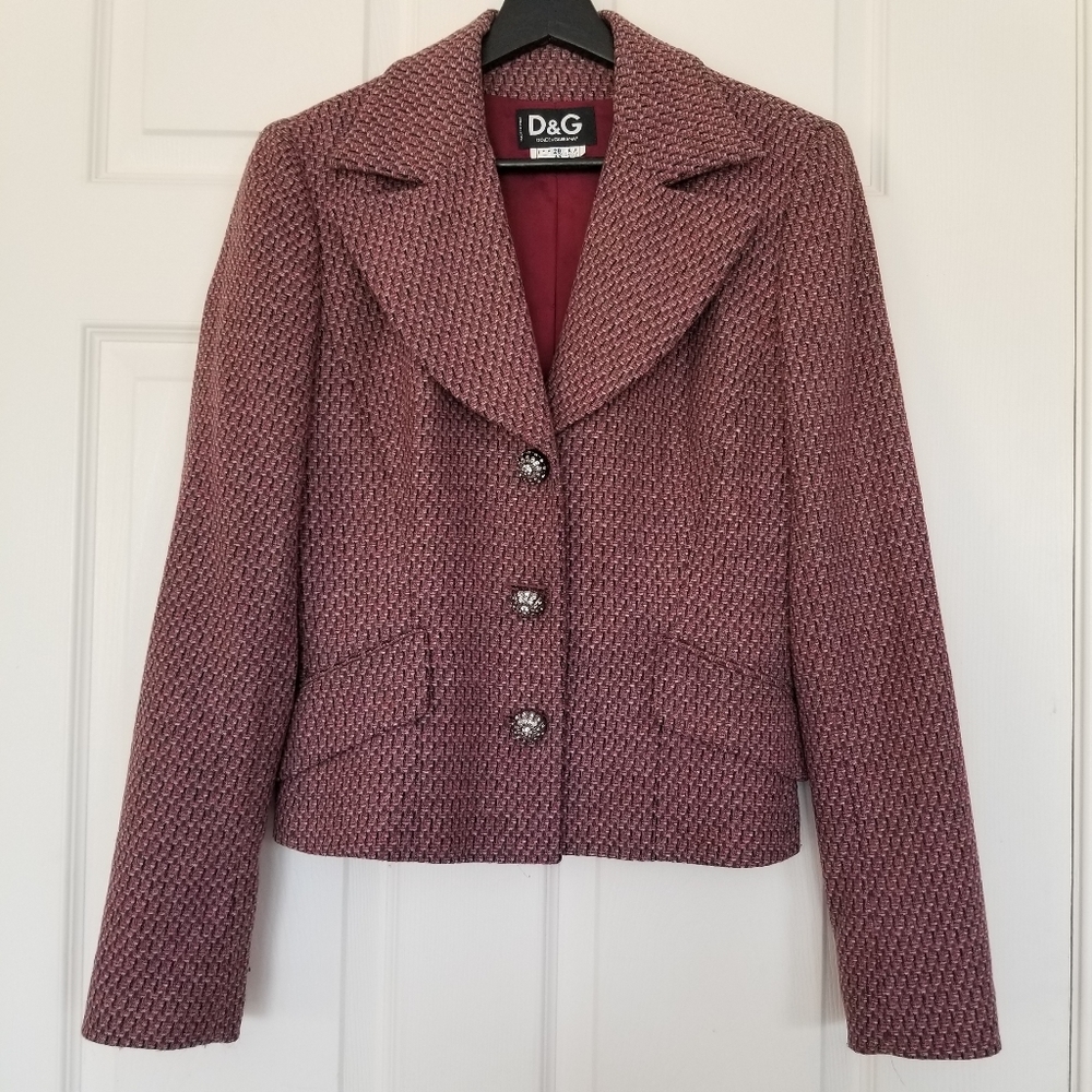Dolce & Gabbana pink tweed jacket Size 6
